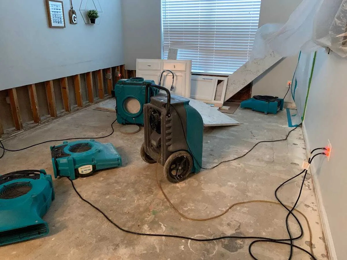 Dehumidifier in flood-cut room for Water Extraction & Removal in Indianapolis